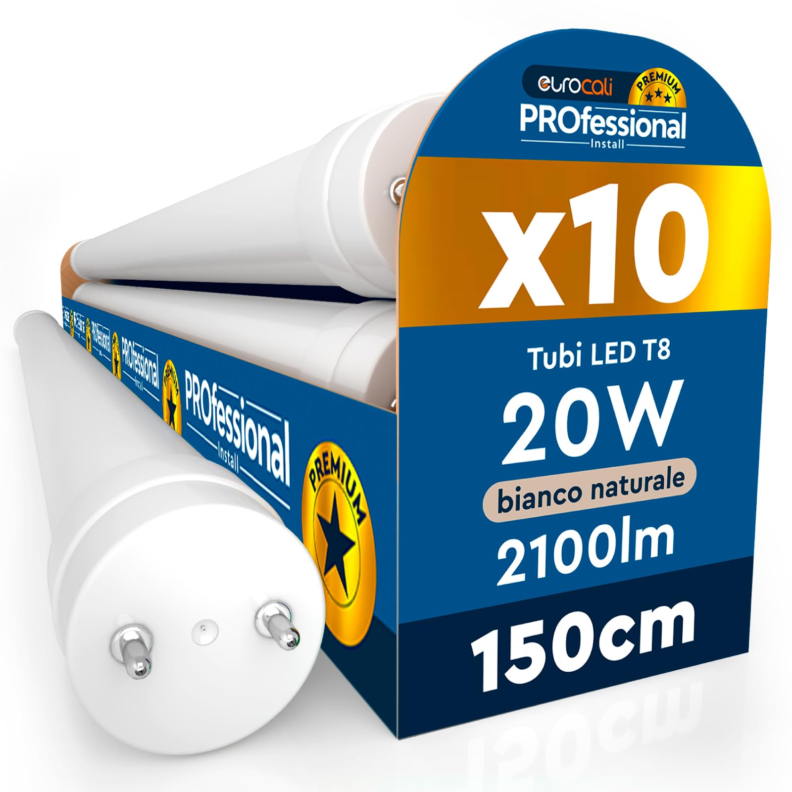 10x Tubes LED 20W 150cm T8 G13 avec Puce CREE et Starter 2100 Lumens Garantie 6 ans - Lumière Naturelle 4000K Haute Luminosité 105 lm/W - Matériau en Nano Plastique Remplacement Néons Garages Magasins