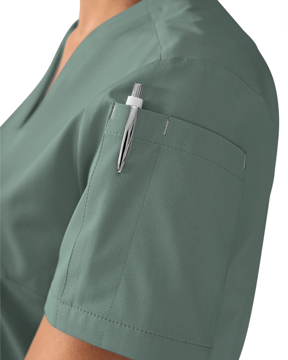 CLINIC DRESS Schlupfkasack I kaere I Damen-Kasack Pflege Arbeitskleidung I V-Ausschnitt | Länge ca. 68 cm | Kurzarm I Industriewäsche geeignet | bis 75 Grad waschbar |