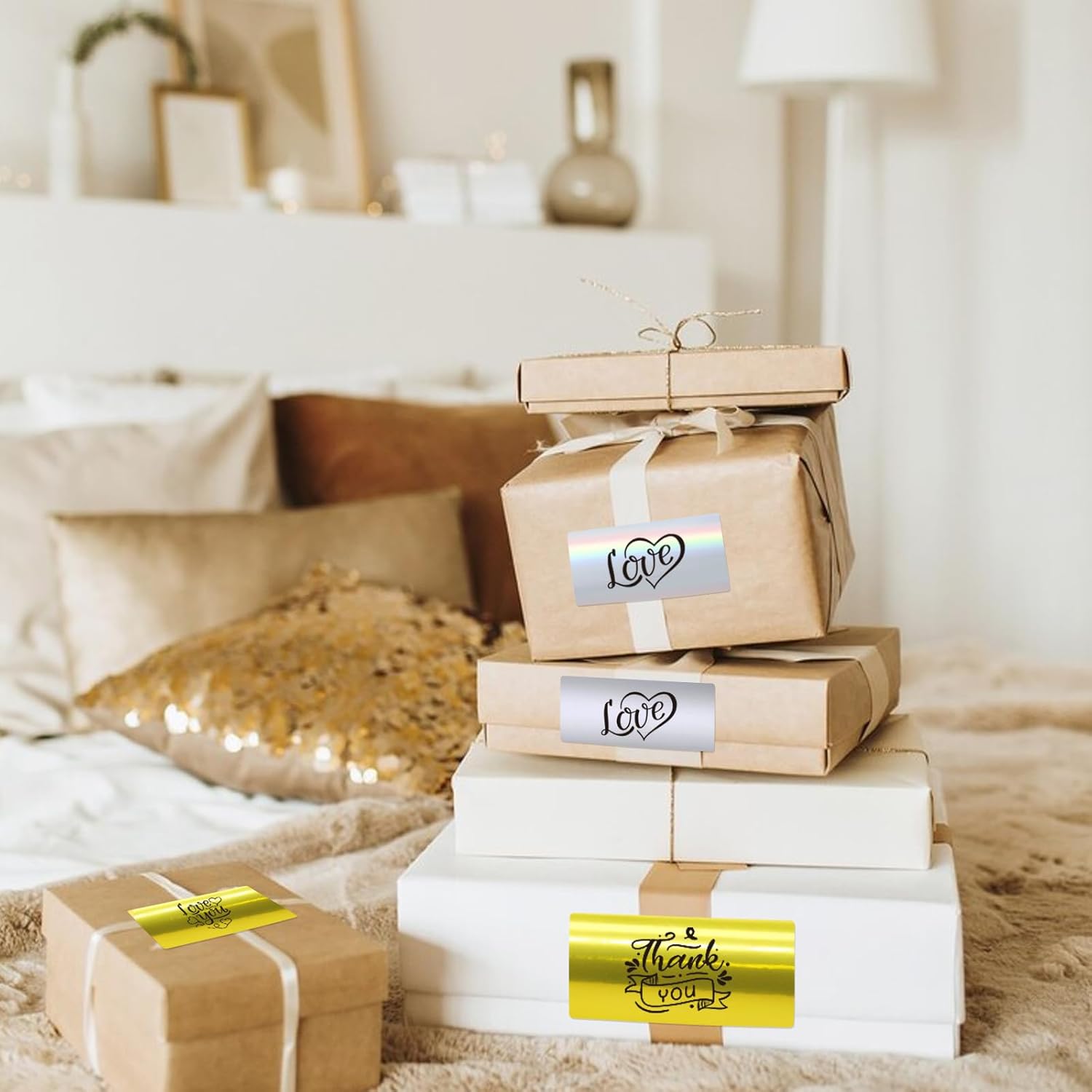 1" x 2" Silver Thermal Label Stickers,Waterproof Thermal Printer Sticker Labels for Gift Wrapping, Self-Adhesive Name Price Tag DIY Custom Logo Design (500 pcs,Silver) - Image 5