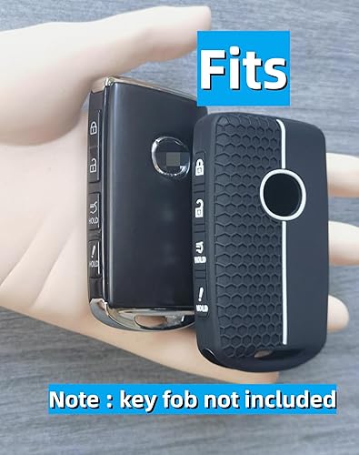 Miniatura 2 de RUNZUIE 2 llaveros inteligentes de silicona con 4 botones para Mazda 3 6 CX-30 CX-5 CX-9 CX-9 CX-50 C-90 2024 2022 2021-2019 (negro con rojoblanco)