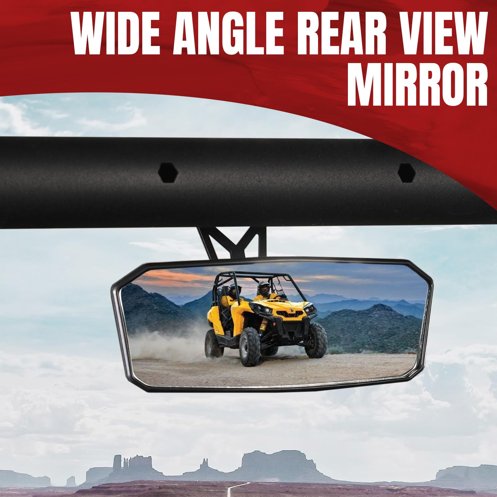 Foldable UTV Mirror Can Am Maverick Mirror Kemimoto UTV Center Mirror ...