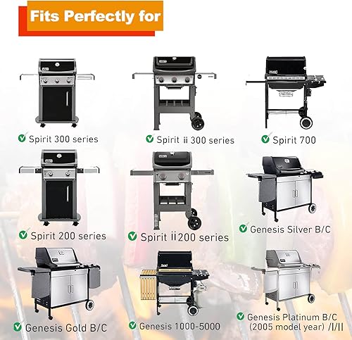 Miniatura 2 de 7658 Piezas de repuesto para parrilla Weber Spirit 200 Grills, Plancha de hierro fundido para Weber Spirit II Serie E-210, repuesto para 7597, 7598