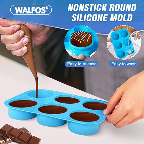 Miniatura 45 de Walfos Molde de silicona para letras y números de chocolate, molde antiadherente para chocolate, hecho de silicona de grado alimenticio, sin BPA, 2
