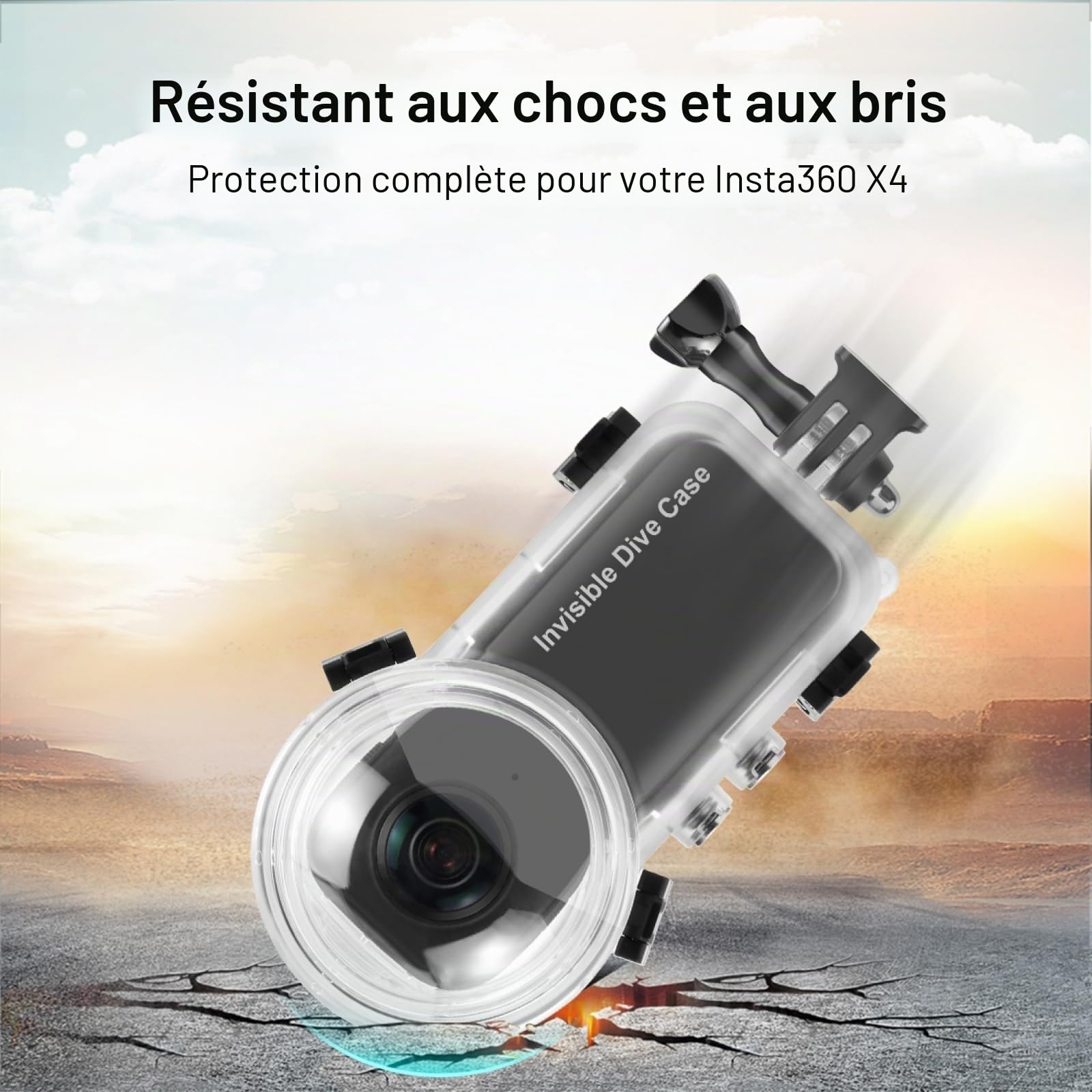 Boîtier de plongée invisible pour Insta360 X4, PULUZ 50 m Boîtier étanche pour plongée sous-marine Insta 360 X4 avec accessoires