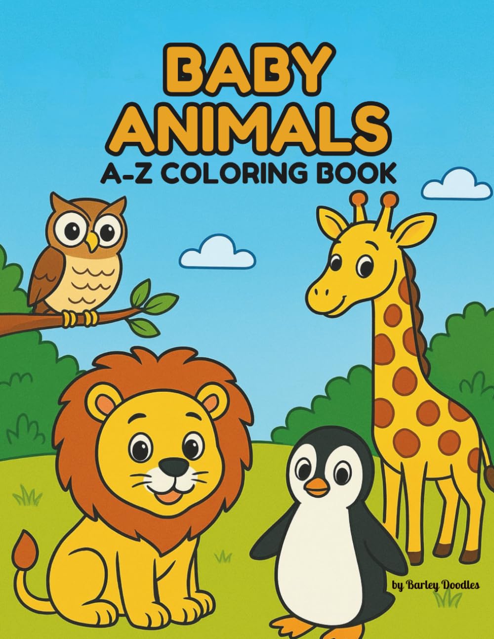 Baby Animals Coloring Book: An Alphabet Coloring and Writing Practice Book with Cute Animals and Short Stories