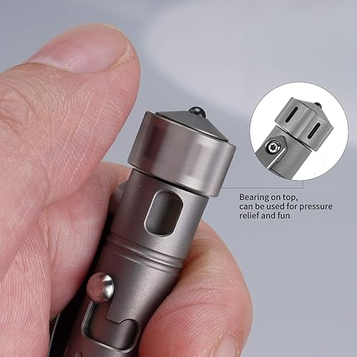 Miniatura 4 de MecArmy TPX10 Mini bolígrafo táctico de acción de perno de titanio con repuesto reemplazable, pequeño bolígrafo táctico EDC con cola giratoria para