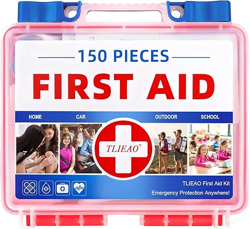 Mini kit de primeros auxilios – Kit médico de emergencia de 150 piezas para el hogar, coche, viajes, camping, camión, senderismo, deportes, oficina,