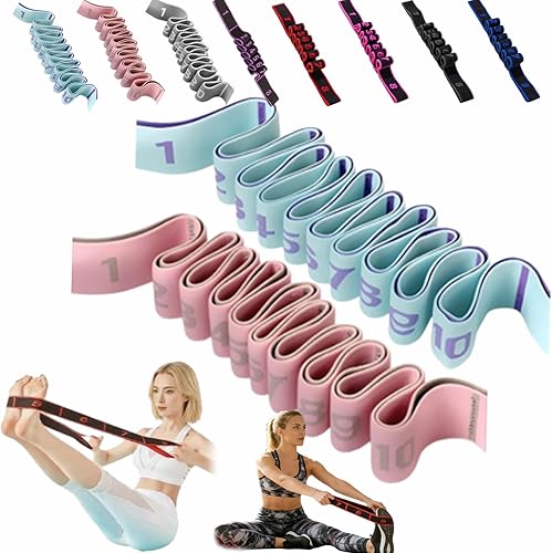 Miniatura 5 de Banda de resistencia de fitness para estiramiento y yoga, bandas de resistencia con asas para brazos, ejercicio de tirador de moda, bandas