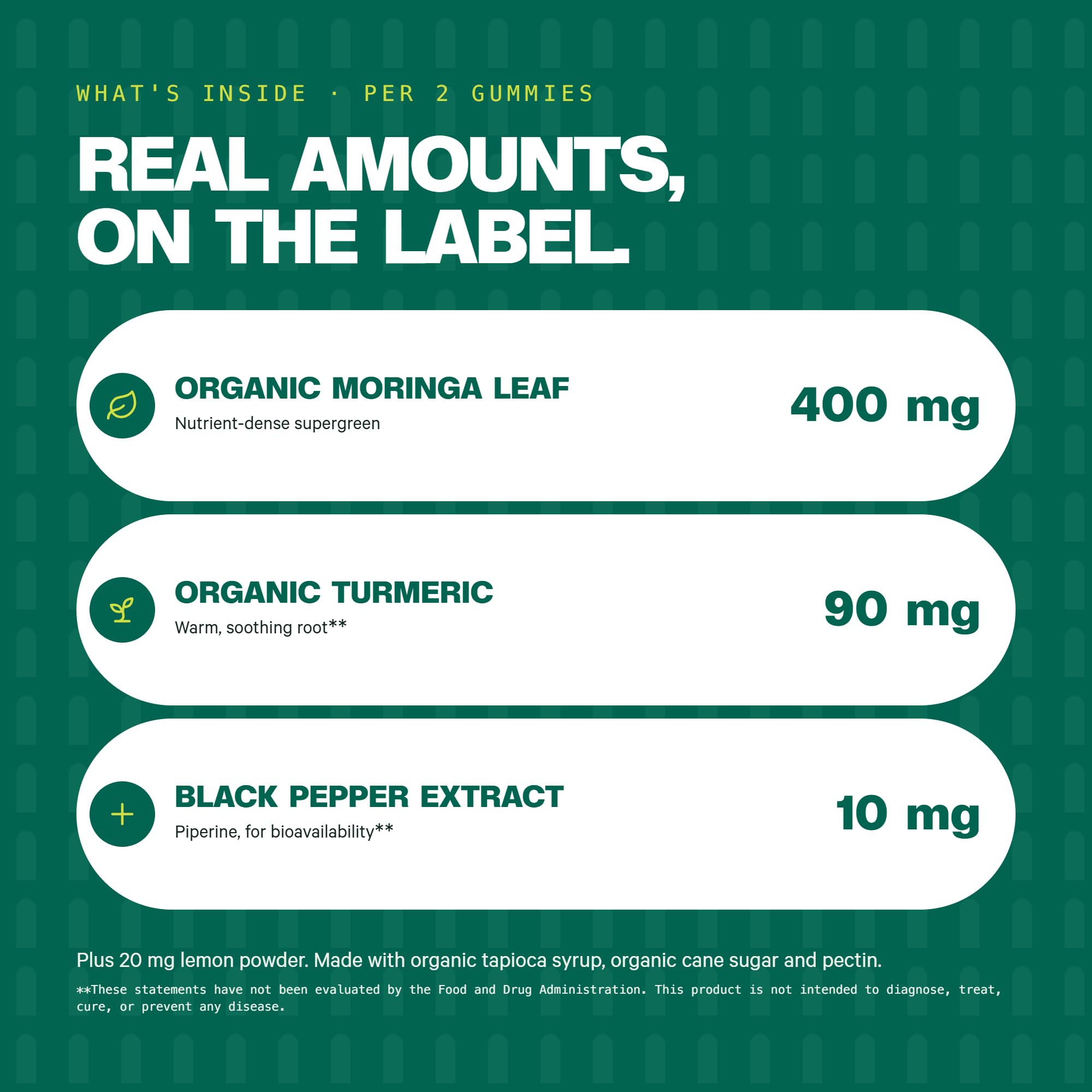 Kuli Kuli Moringa & Turmeric Supplement Gummies Soothe & Restore Lemon 60ct — Amazon image 5