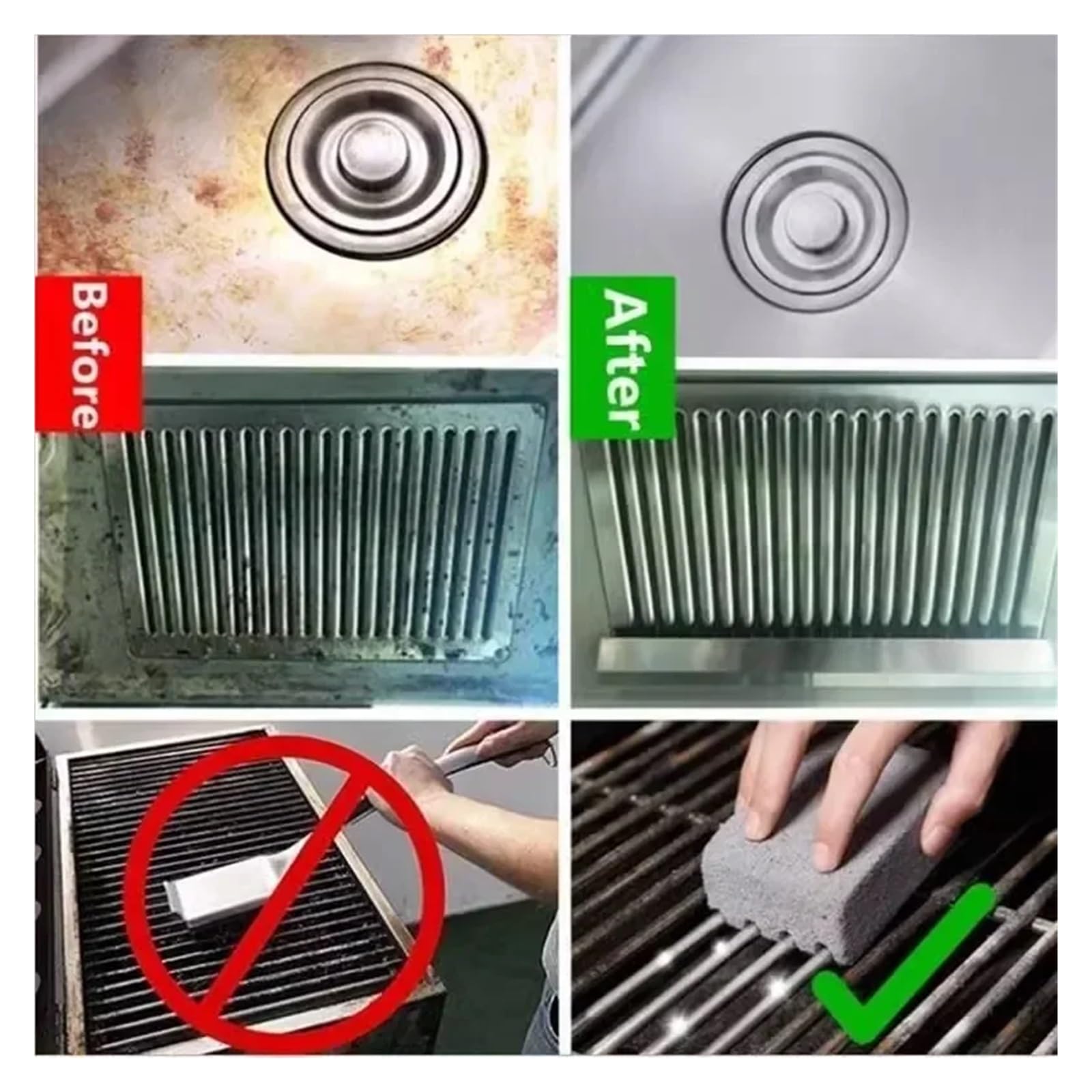 Ladrillo Limpiador De Parrillas 1-10 piezas de ladrillos de limpieza for parrilla de barbacoa, piedra de espuma for limpiar vidrios, piedra pómez, herramientas de cocina for exteriores for el mantenim