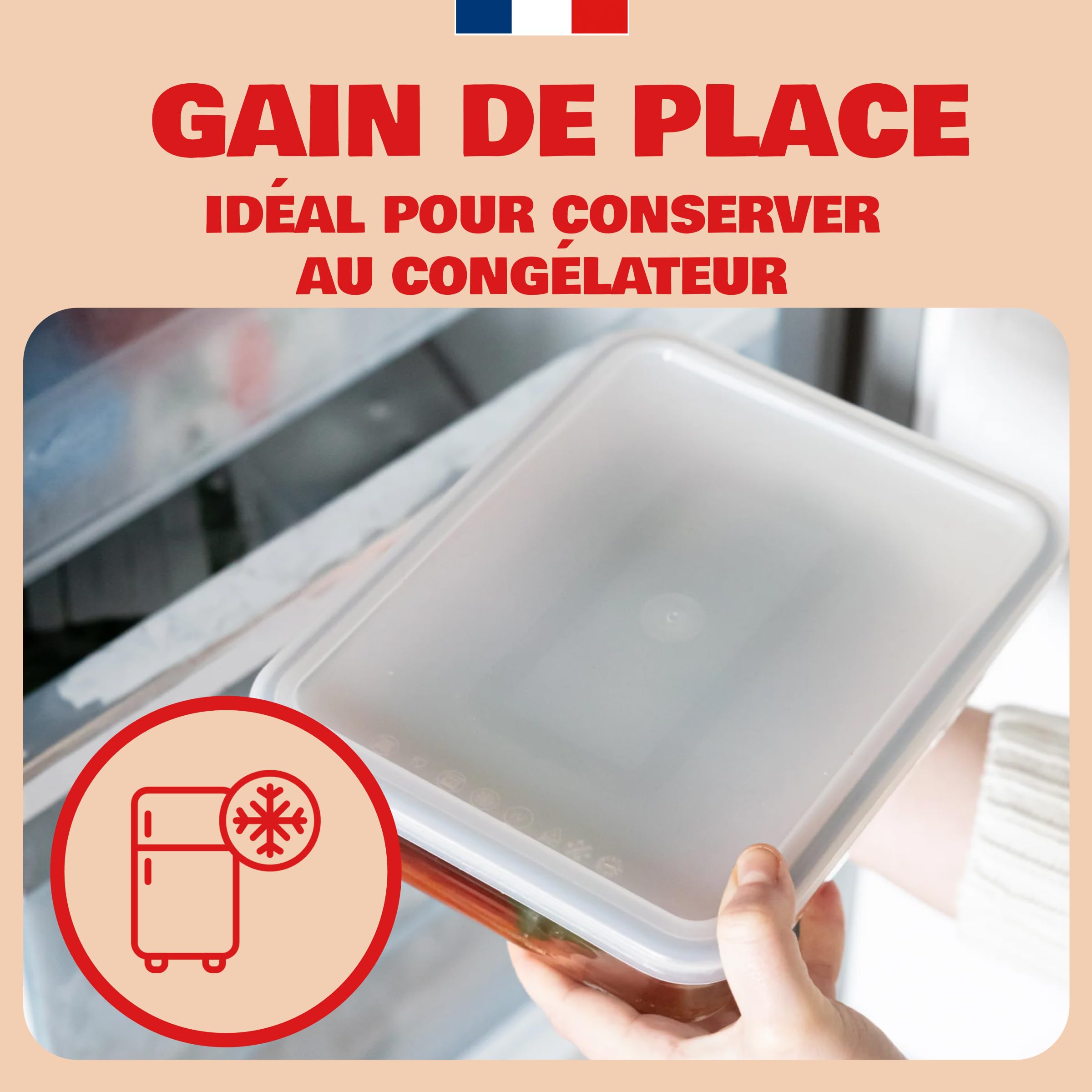 Pyrex Boîte de Conservation Rectangulaire 19x14 cm Verre borosilicate Plat à Four