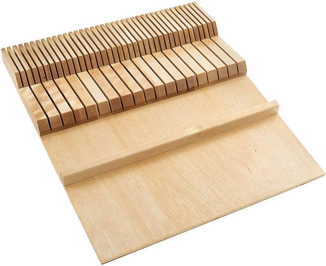 Rev-A-Shelf Double Knife Block Drawer Insert-Wood, Natural