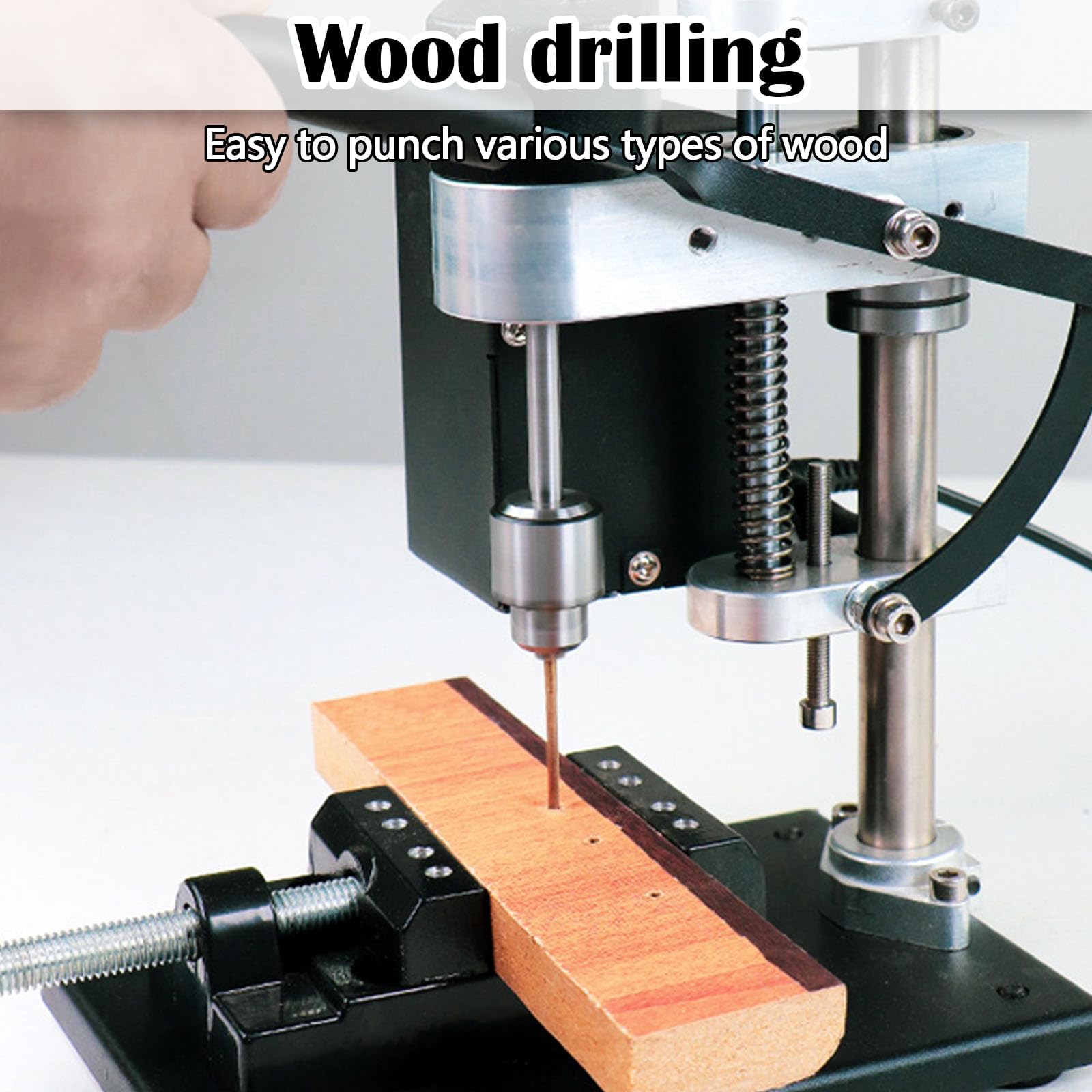 Trapano A Colonna, 250W Mini Trapano Banco Supporto Per Trapano Mandrino Trapano Velocità Regolabile 7 Velocità Con Una Portata 0,3-4MM Regolazione In Altezza 50MM Per Metallo Legno Acrilico Alluminio