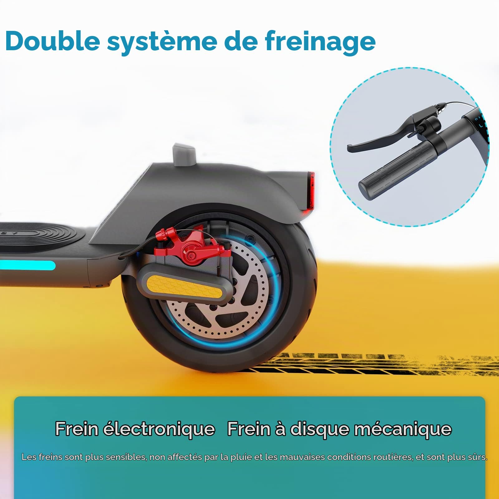 M MEGAWHEELS Trottinette Électrique Adulte, Autonomie 30-35KM, Vitesse Maximale 25KM/H, 9" Pneus, Moteur 350 W, Charge maximale 120KG, APP Contrôle, Pliable et Portable