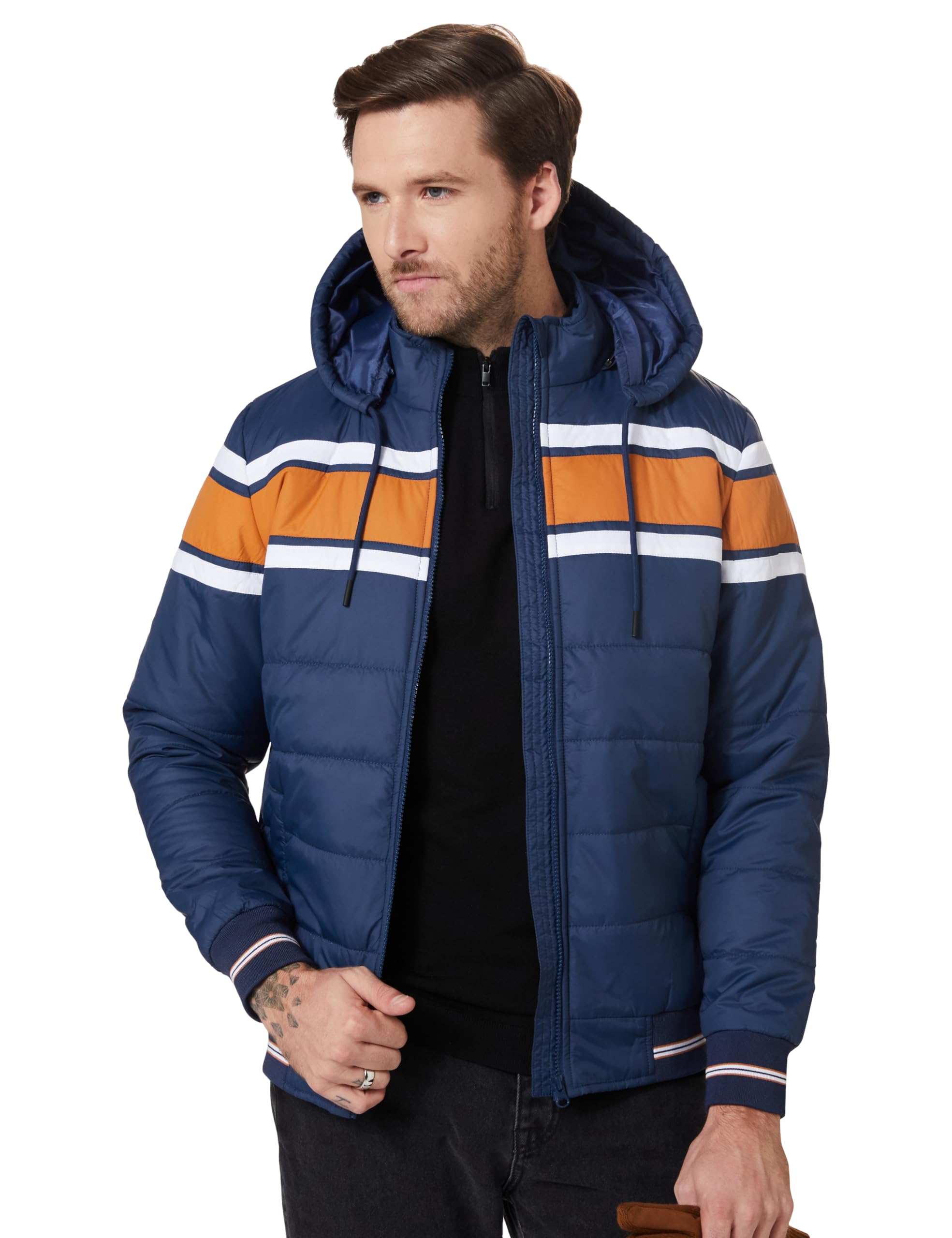 Buy Amazon Brand - Symbol Men's Quilted Hooded Bomber Polyester