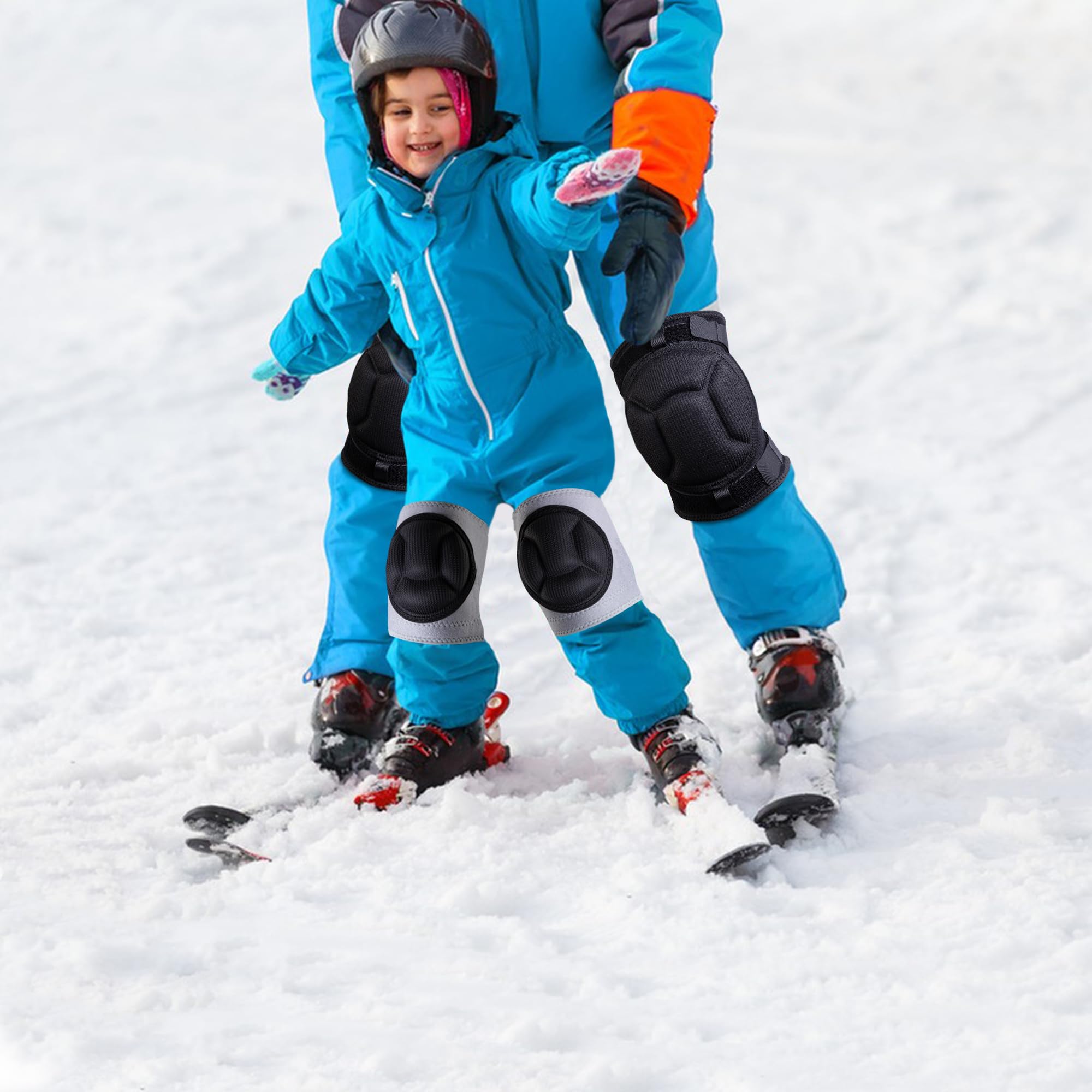 Confezione da 2 ginocchiere protettive per sci, gomitiere, per snowboard e snowboard, per bambini e adulti, antiscivolo, per pattinaggio, sci, snowboard, sport all'aria aperta