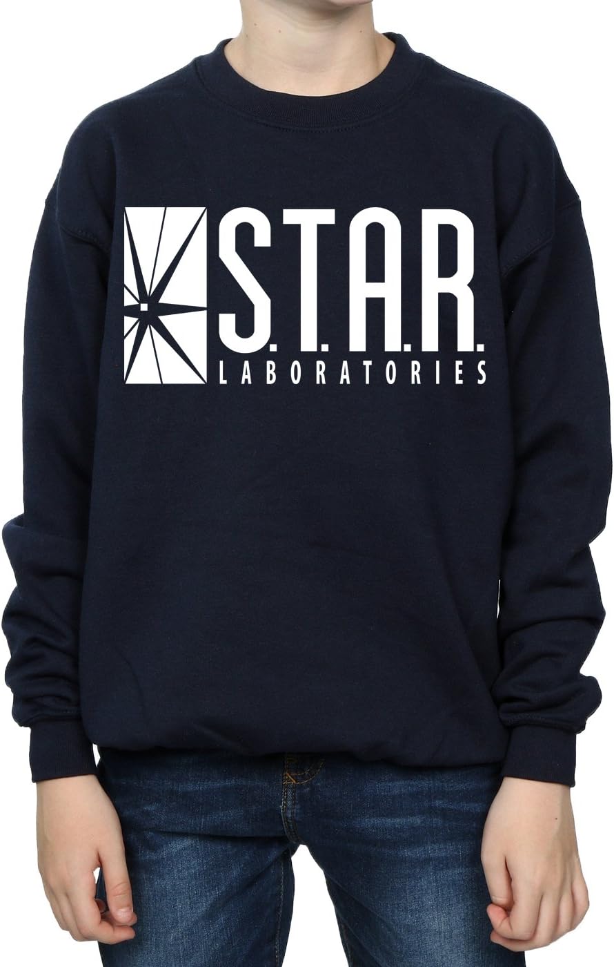 DC Comics Boys The Flash Star Labs Sweatshirt 9-11 Years Navy Blue