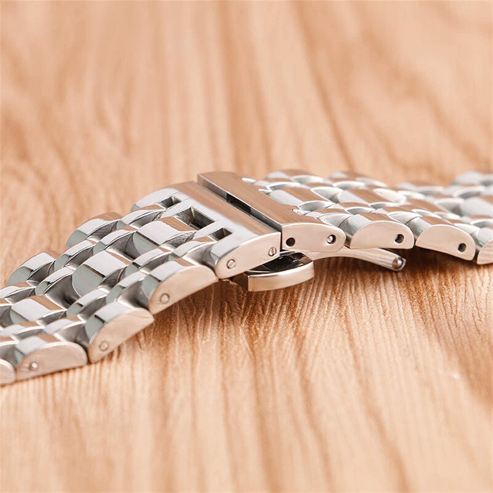 Correa de Reloj, Correa Plateada para Hombre de 20/22/24 mm, Repuesto de Correa de Acero Inoxidable para Mujer + 2 Barras de Resorte