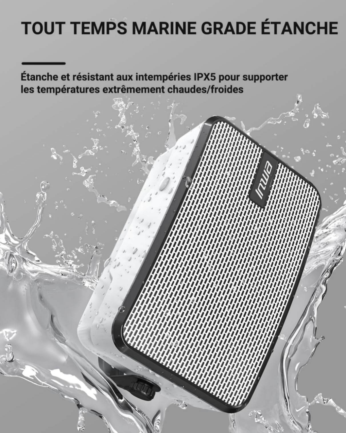 Inwa Enceintes Extérieures Bluetooth, Système Audio Sans Fil pour Intérieur et Extérieur, IPX5 Waterproof, 400W (lot de 2, Nouveau nom Bluetooth 2025 « Sync Speaker », Adaptateur&Télécommande, RMS40W)