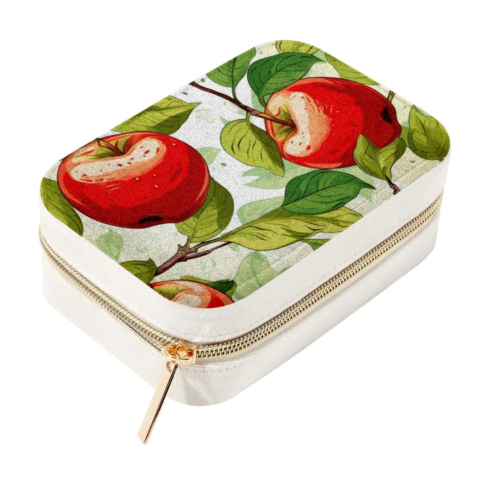 Caja de joyería elegante con pintura al óleo, organizador de lujo de doble capa