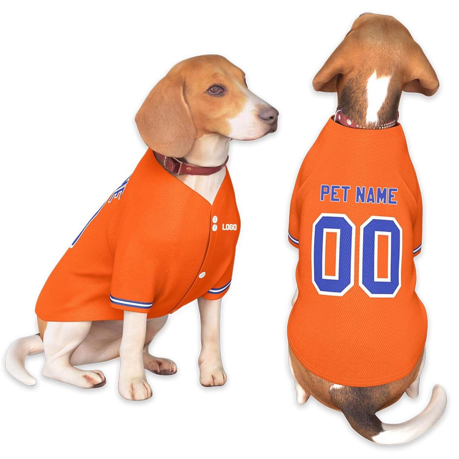 Personalized Dog Clothes Customizable Pet Football Jersey with Number Name Logo Breathable Dog Vest Short Sleeve for Large Medium Small Dogs and Cats