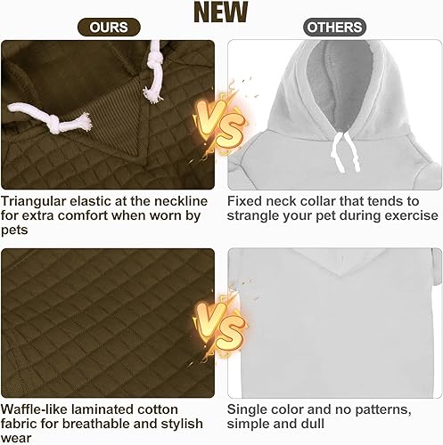 Vista 230 de BEAUTYZOO Suéter con capucha para perros pequeños y medianos con bolsillos, ropa para perros pequeños y medianos, abrigos de algodón laminado