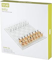 Vista 7 de True Juego de ajedrez de vidrio de chupito, tablero de ajedrez con piezas de ajedrez de vidrio de chupito, vidrio transparente y vidrio esmerilado