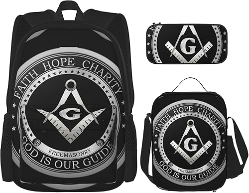 Juego de mochila de 3 piezas para niños y niñas (bolsa escolar + estuche + combinación de bolsa de almuerzo), Negro -, Mochila, viaje disponible en Yaxa Peru