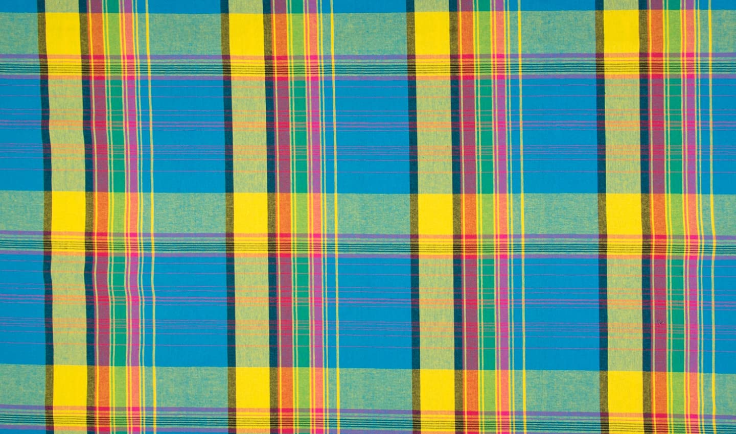 Cotton 100% Poplin Fabric Material Tartan Madras Check Rainbow 006, 1MTR 145cmx100cm