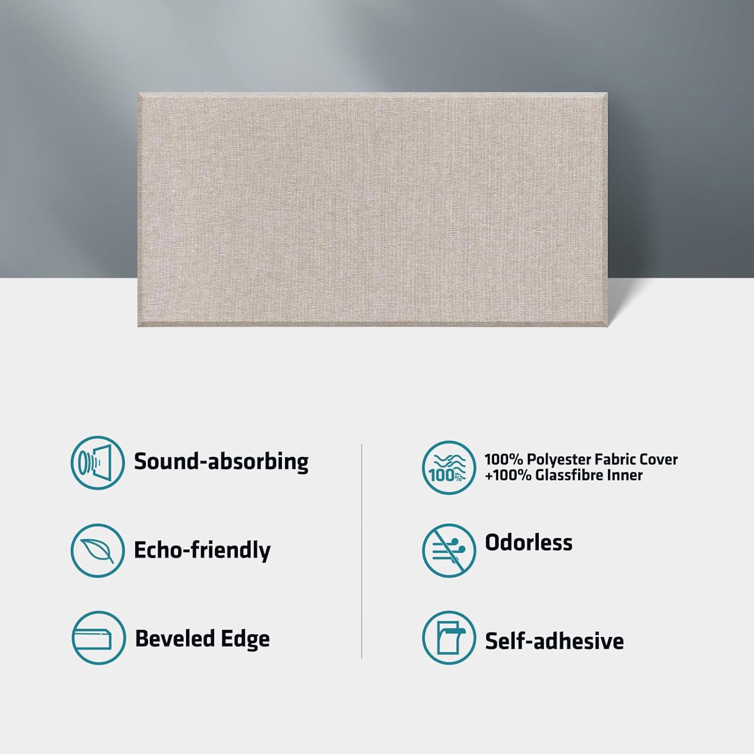 Panele ścienne dźwiękochłonne, panele samoprzylepn Acoustic Wall Panels 4-Pack, 2 Inch Fiberglass, Multicolor, Sound Absorbing for Studio(Camel)