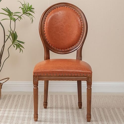 Miniatura 10 de Sillas de comedor de madera para casa de campo, sillas de cocina estilo país francés, silla vintage para sala de estar con respaldo redondo, silla