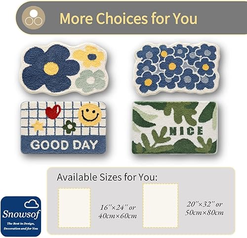 Miniatura 7 de Alfombras de baño, de 0.78 pulgadas de grosor, extra suaves, absorbentes, no se desprende, se lavan a máquina, alfombra de felpa lanuda