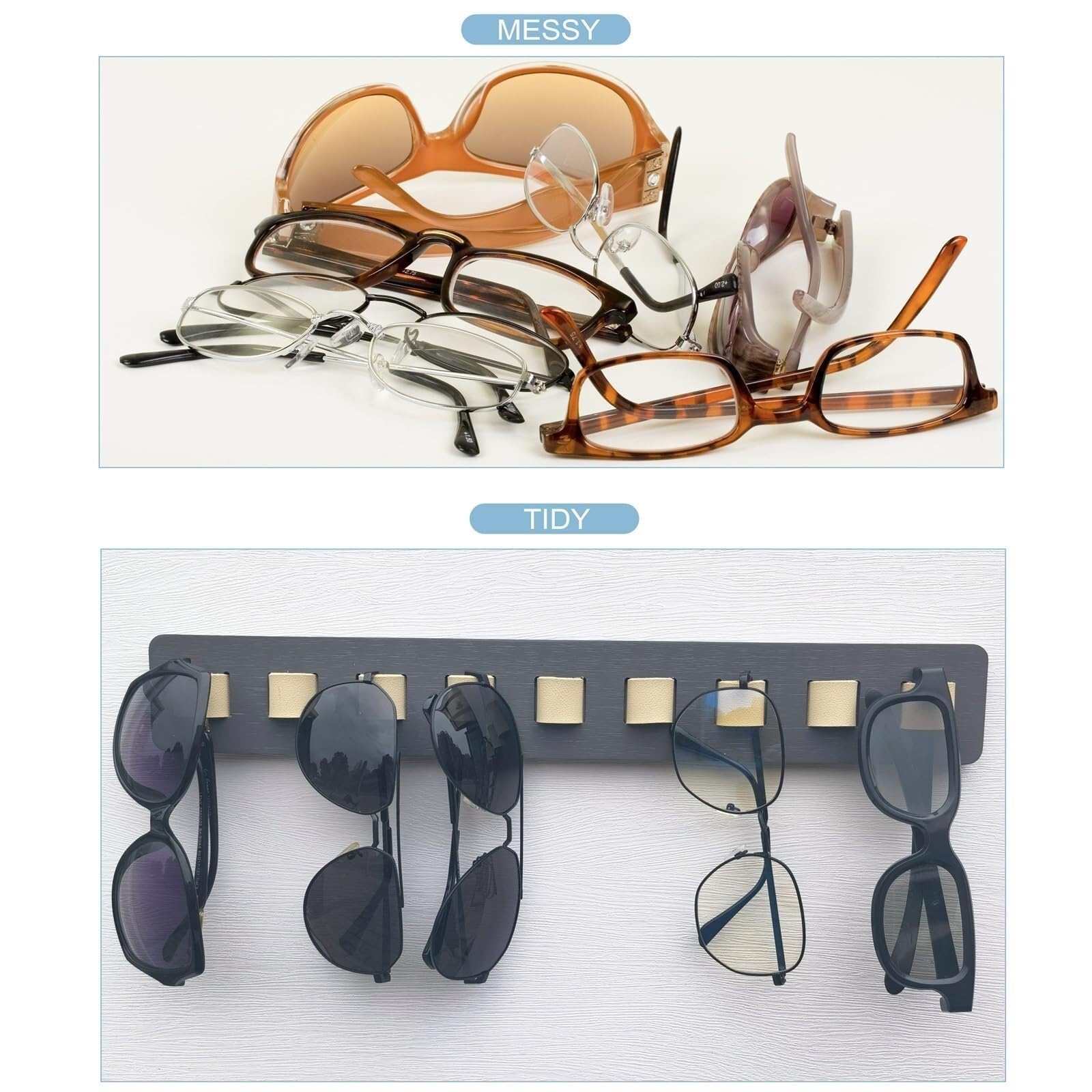 Occhiali Espositore Portaocchiali da Sole in bambù da Parete for La Casa, Portaocchiali da Sole Sunglasses