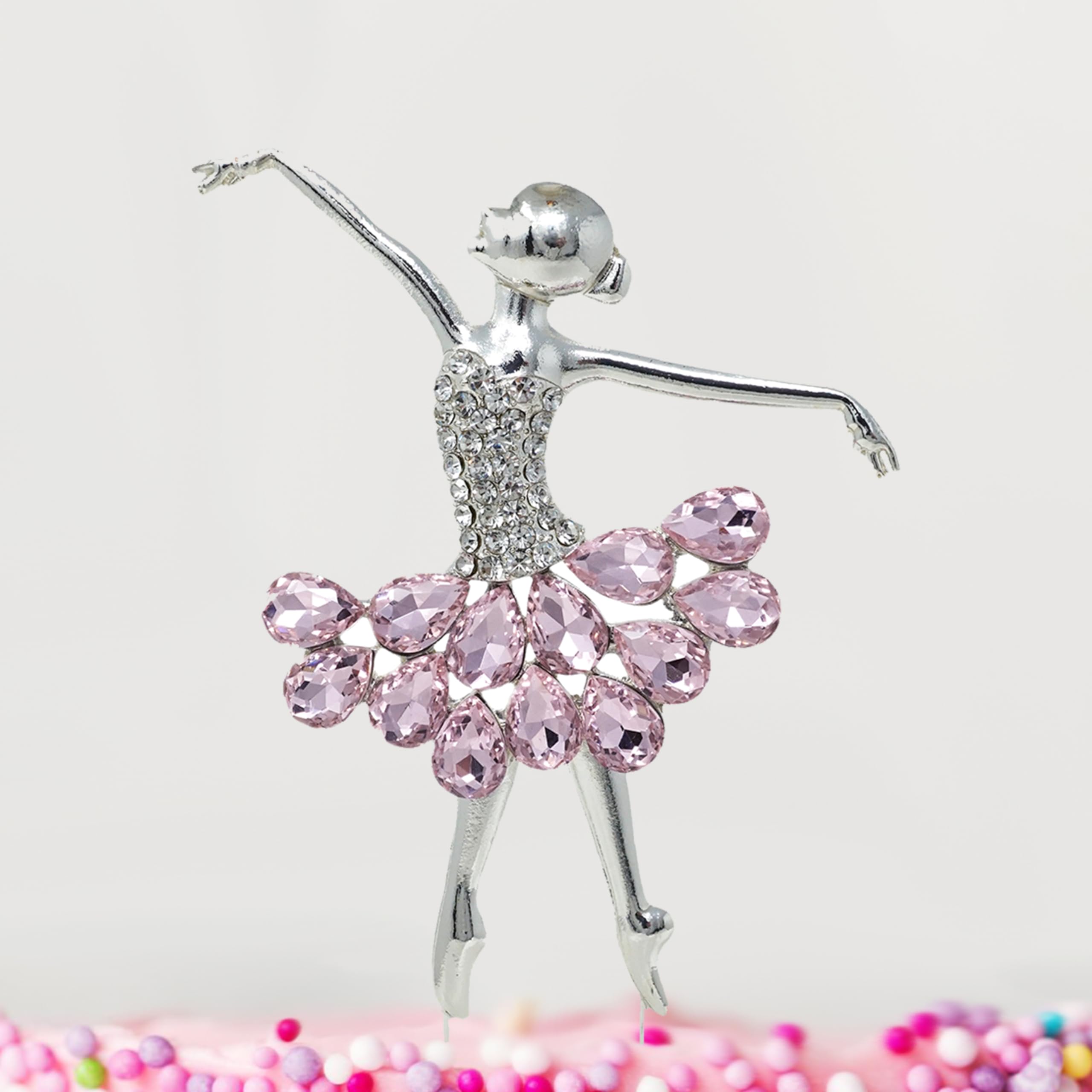 Ballerina Ballet Princess Rhinestone Crystal Cake Topper for Birthday Parties, Anniversaries, and All Ballerina Themed Events