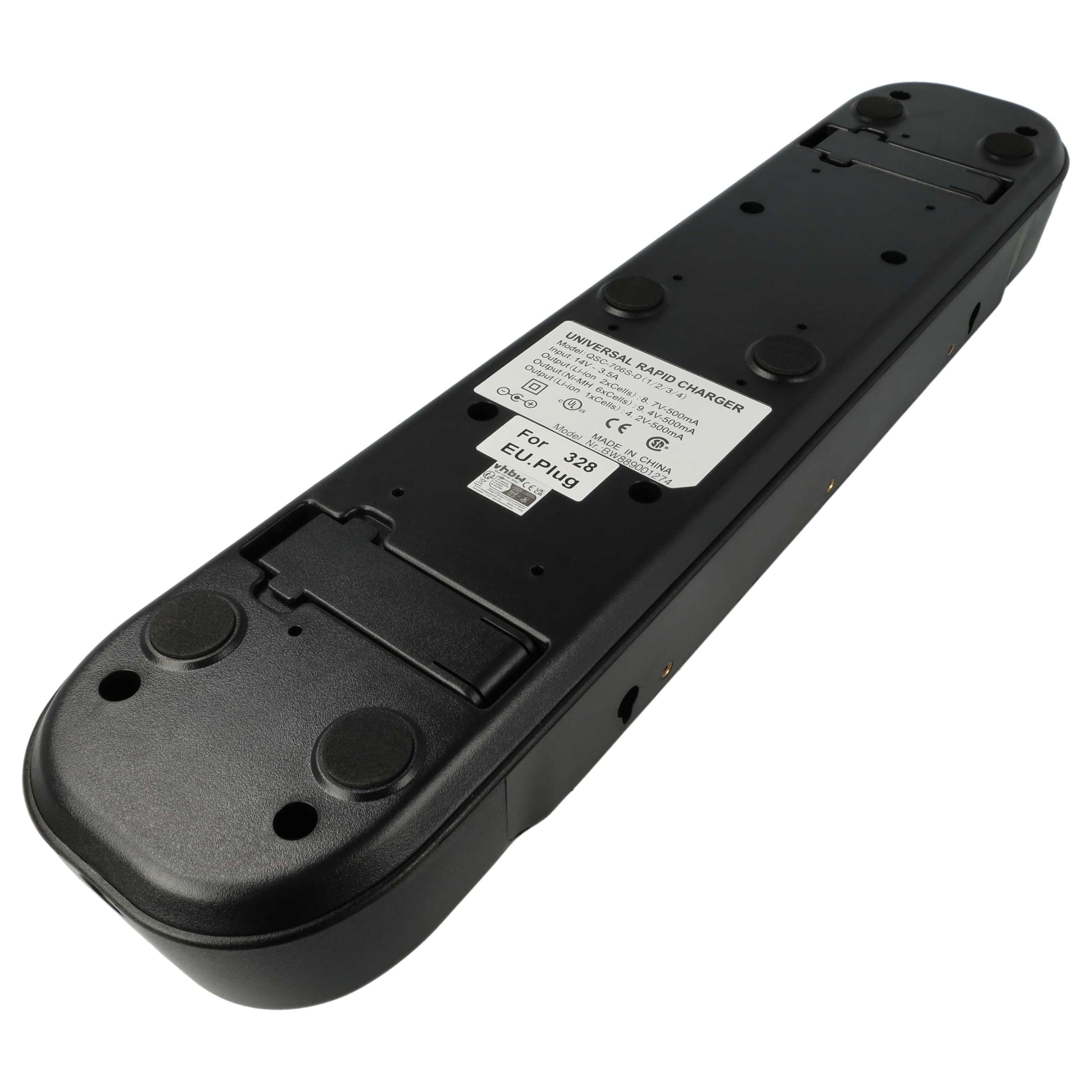 vhbw Cargador 6 Compartimentos Compatible con Motorola NNTN5510BR baterías de Radio - Estación de Carga + Fuente de alimentación, 8,4 V, 0,4 A