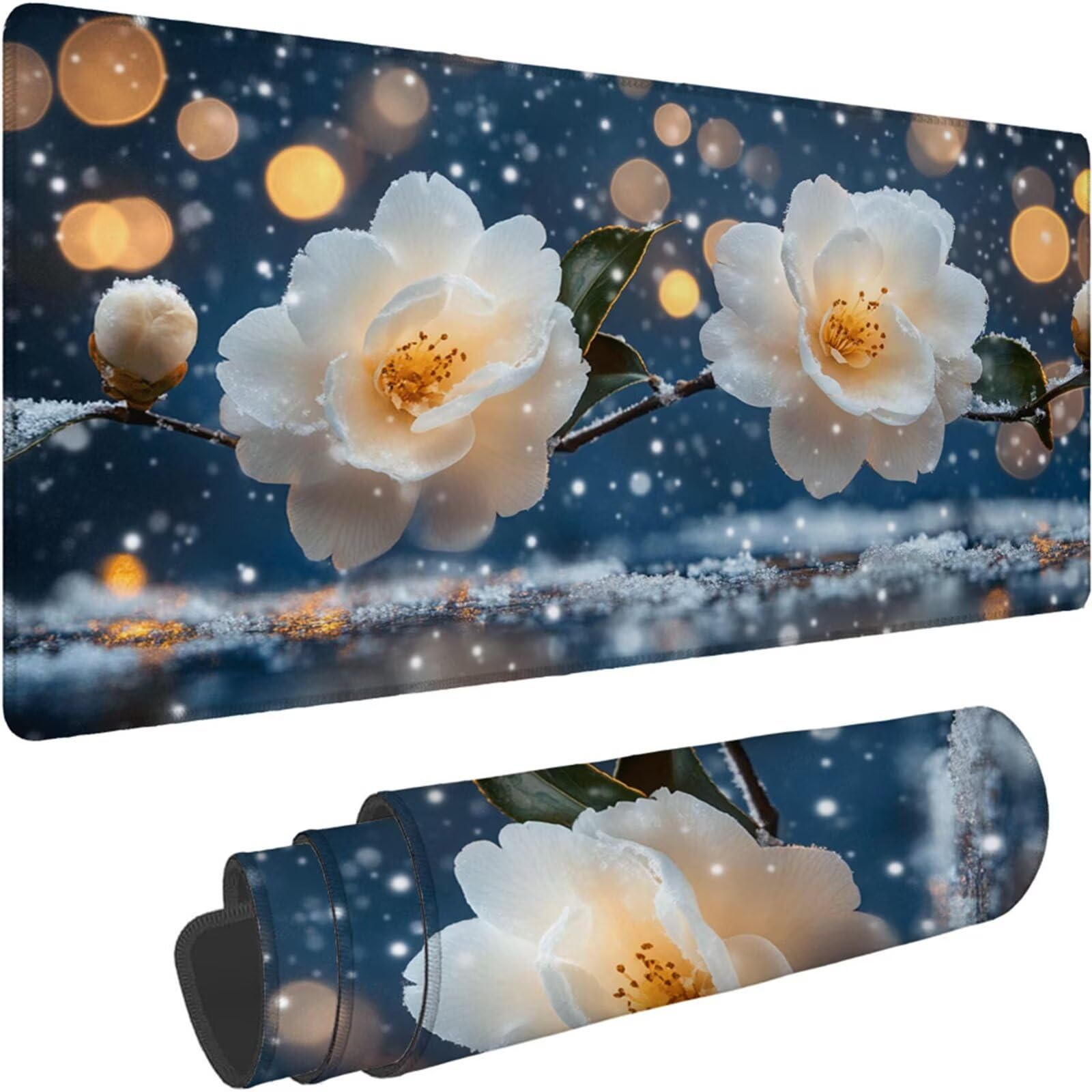Gamingowa podkładka pod mysz 1200 x 600 x 3 mm, XXL, wodoszczelna, odporna na ścieranie, z przyszytymi krawędziami, niebieska, podkładka na biurko, poprawia prędkość i precyzję pod laptopa, komputer