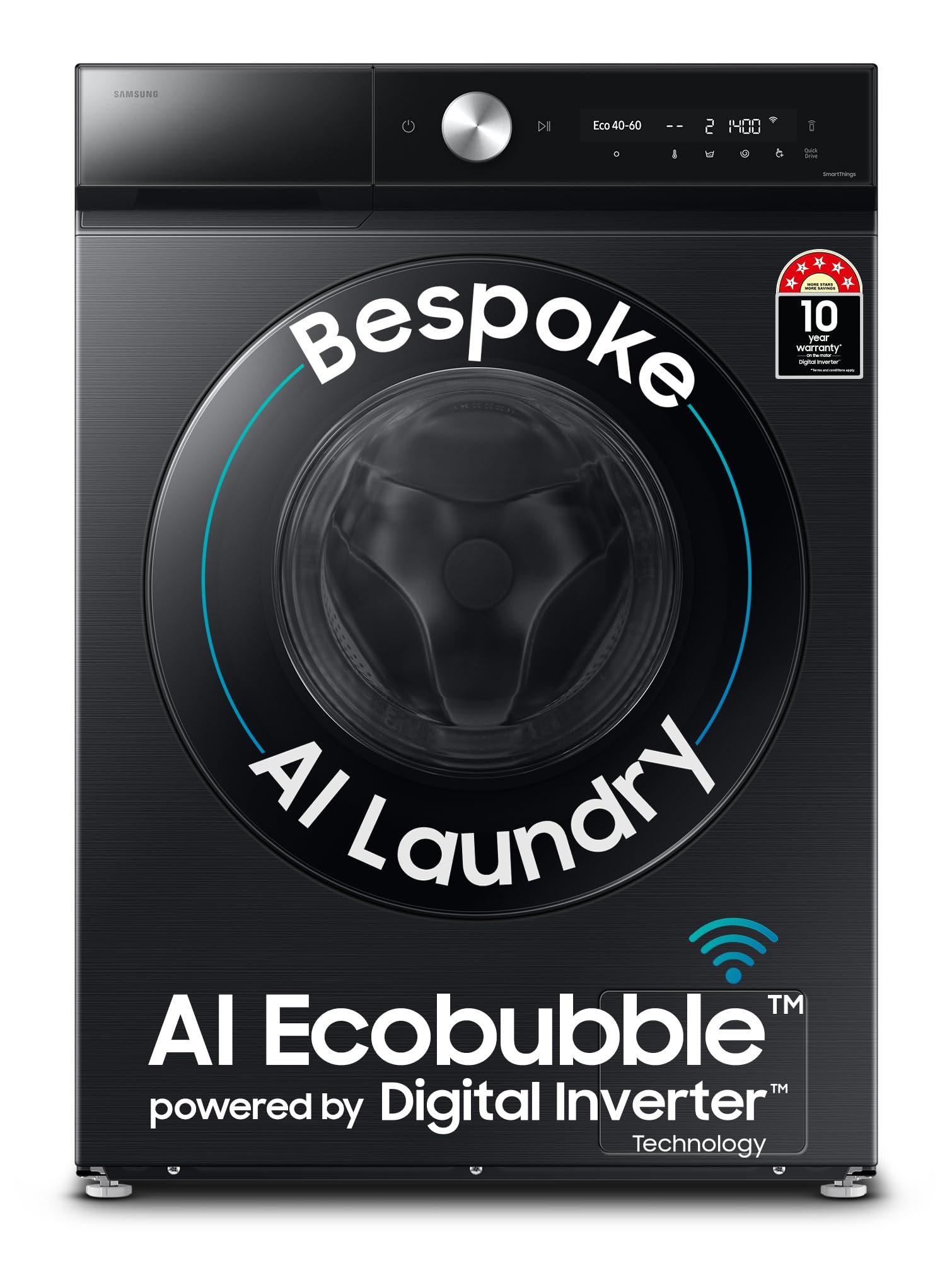 Samsung 12 kg, 5 Star, AI Control, Super Speed, Wi-Fi, Hygiene Steam with Inbuilt Heater, Digital Inverter, Fully-Automatic Front Load Washing Machine (WW12DB8B54GBTL, Black)-image-44
