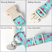 Vista 220 de DOGWONG Collar de perro de San Valentín, collar de perro con estampado de corazones para perros grandes, lindos collares de primavera, hembra