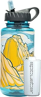 Epic Water Filters Nalgene OG Water Bottle with Filter, USA Made, BPA Free, Removes 99.99% Tap Water Contaminants, Forever Chemicals, Access Fund 23 Art, 32 oz