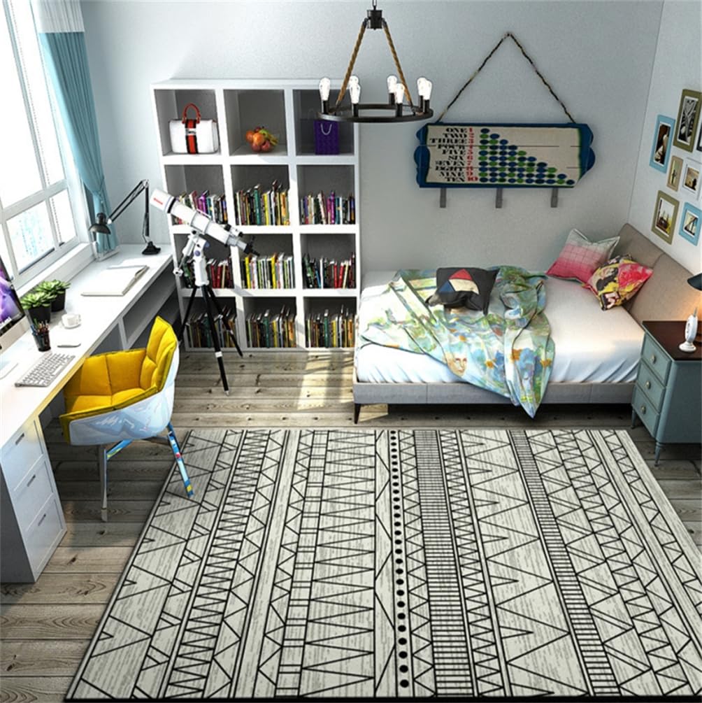 Tapis 200x260cm gris antidérapant et moderne pour le sol du salon