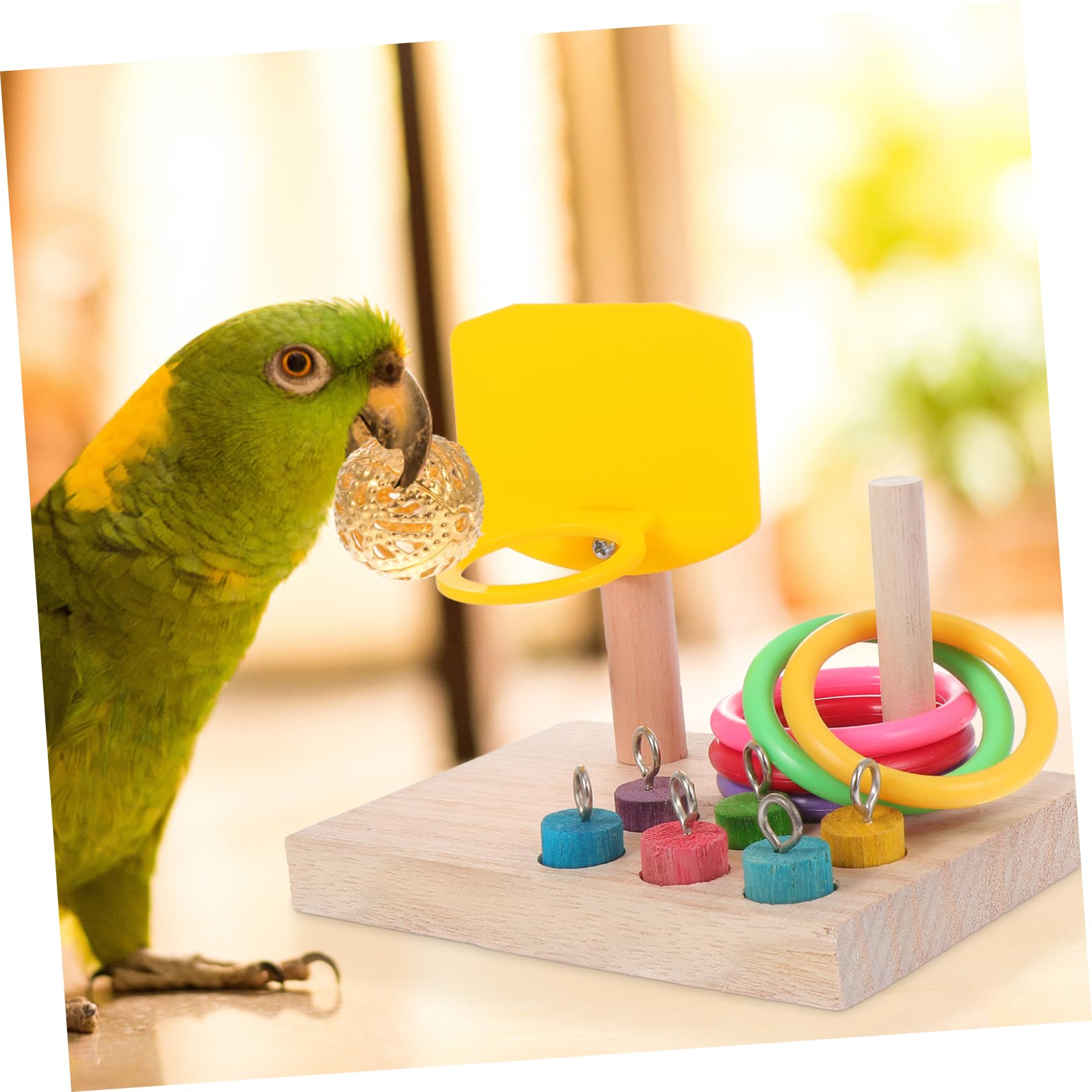 BESPORTBLE 3sets Giocattolo Per Uccelli Pappagallo Con Anello Da Basket Di Gioco Per Pappagalli e Uccelli Accessorio Divertente Per Stimolare Attività e Gioco Colori Misti
