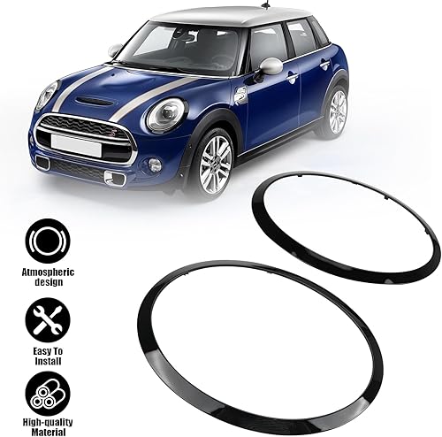 Miniatura 6 de Bisel para faros delanteros del lado del conductor y del pasajero, compatible con MINI Cooper F55 F56 F57 2014-2021, repuesto # 51137300631