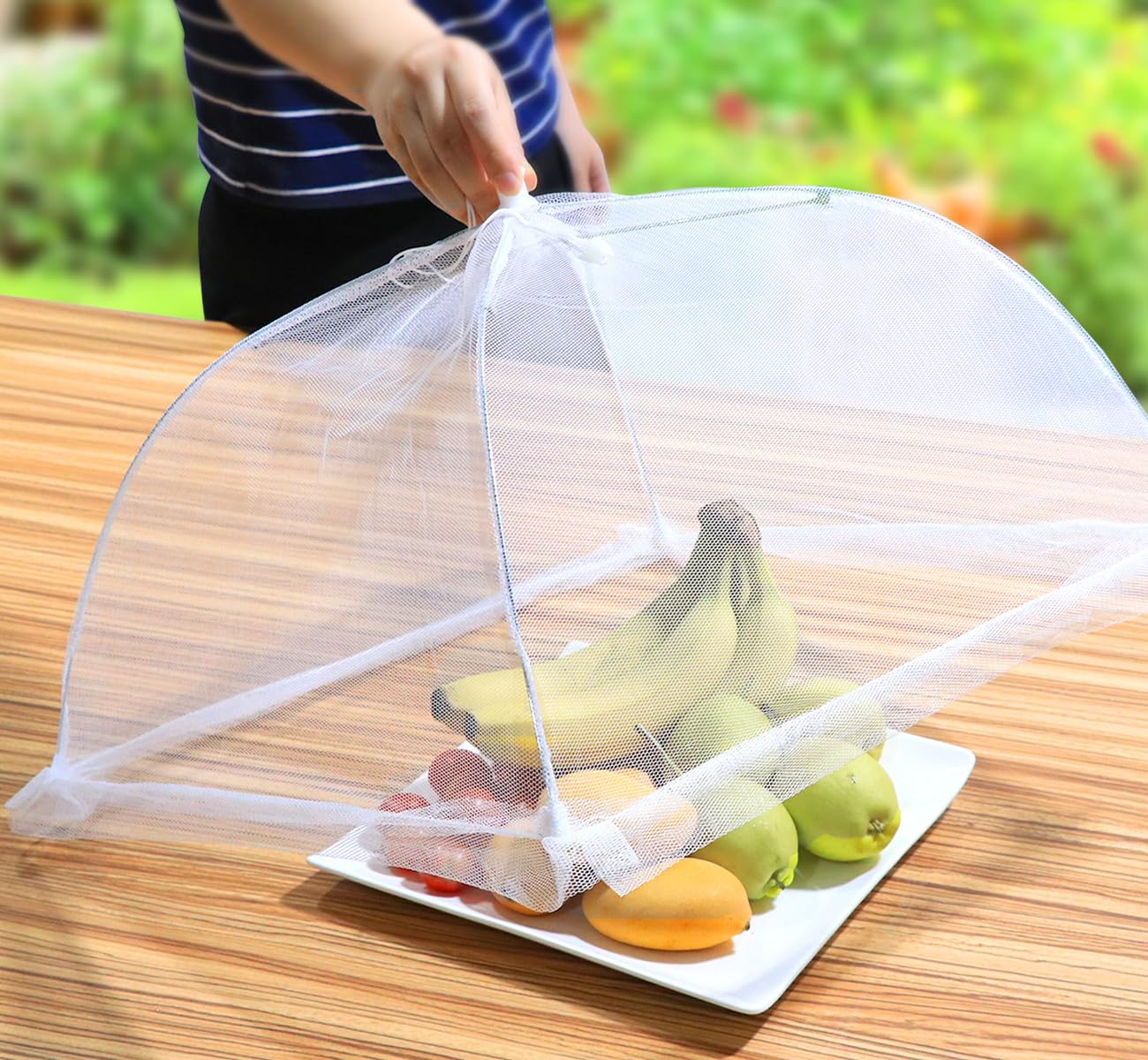 Anstore, copertura in rete per alimenti, per pic-nic, 43,2 cm, riutilizzabile e pieghevole, protegge gli alimenti da mosche, insetti e zanzare, confezione da 5