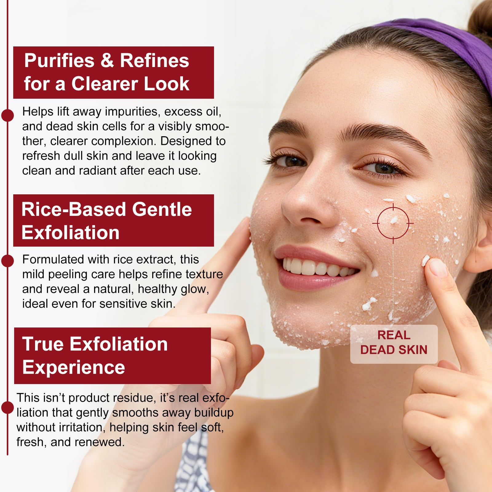 Sérum Exfoliant Visage au Riz Blanc 100ml + Riz Noir 100ml, Peeling Visage Doux AHA BHA VB3, Élimine Peaux Mortes, Affine le Grain de Peau, Réduit Pores, Éclat & Hydratation, Soin Coréen,Toute la Peau
