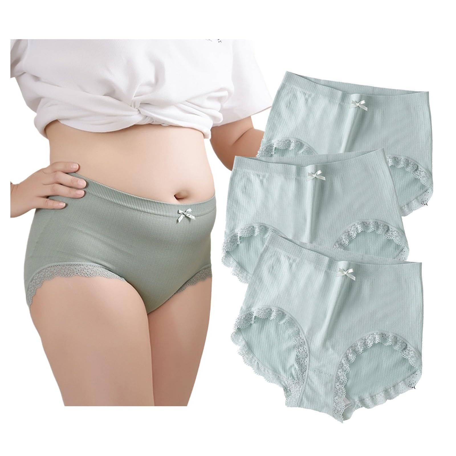 POCHY Confezione da 2/3 Mutandine per Le Donne Taglia Plus Boxer Stretch Intimo Postpartum Maternità Sottopantalone Anti Sfregamento