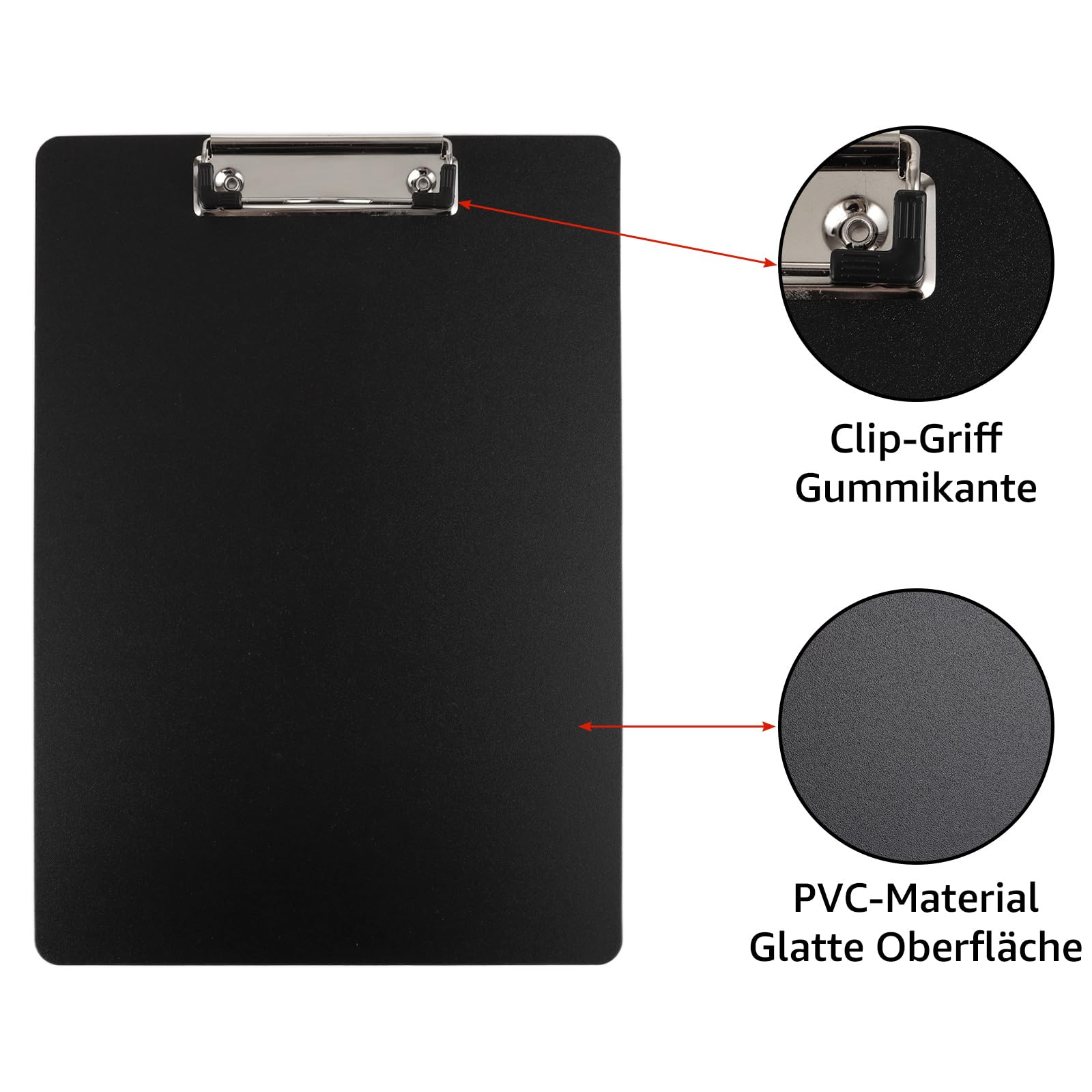Porte-bloc avec Rangement, Prote-loc A4 avec Pince pour Documents, Planchettes pince Plastique Porte-bloc avec Rangement, Prote-loc A4 avec Pince pour Documents, Planchettes pince Plastique