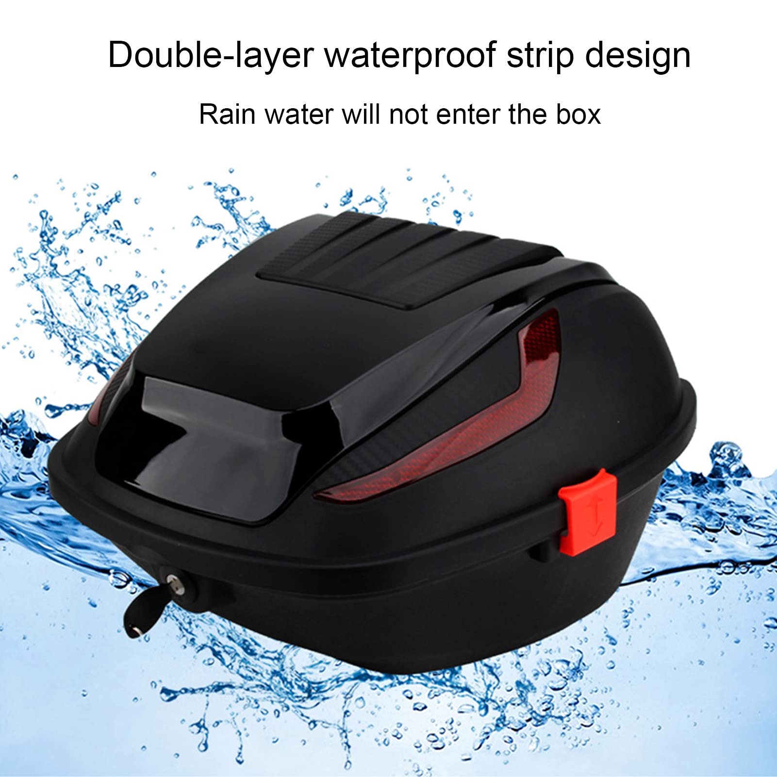Genérico Baúl Universal para Motocicleta de 30 l, Resistente Estuche para Guardar Equipaje de Scooter, portacasco con herrajes de Montaje, Resistente baúl Trasero para Motocicletas y Scooters.
