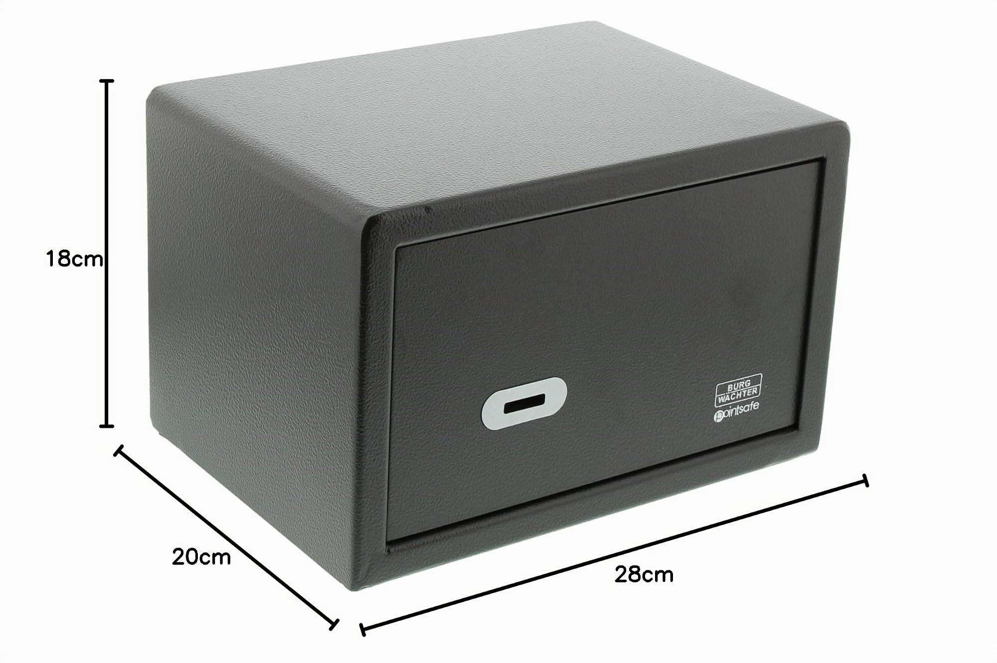 BURG-WÄCHTER Caja fuerte móvil con llave, Point Safe, 6,7 l, 8,0 kg, P 1 S, Negro