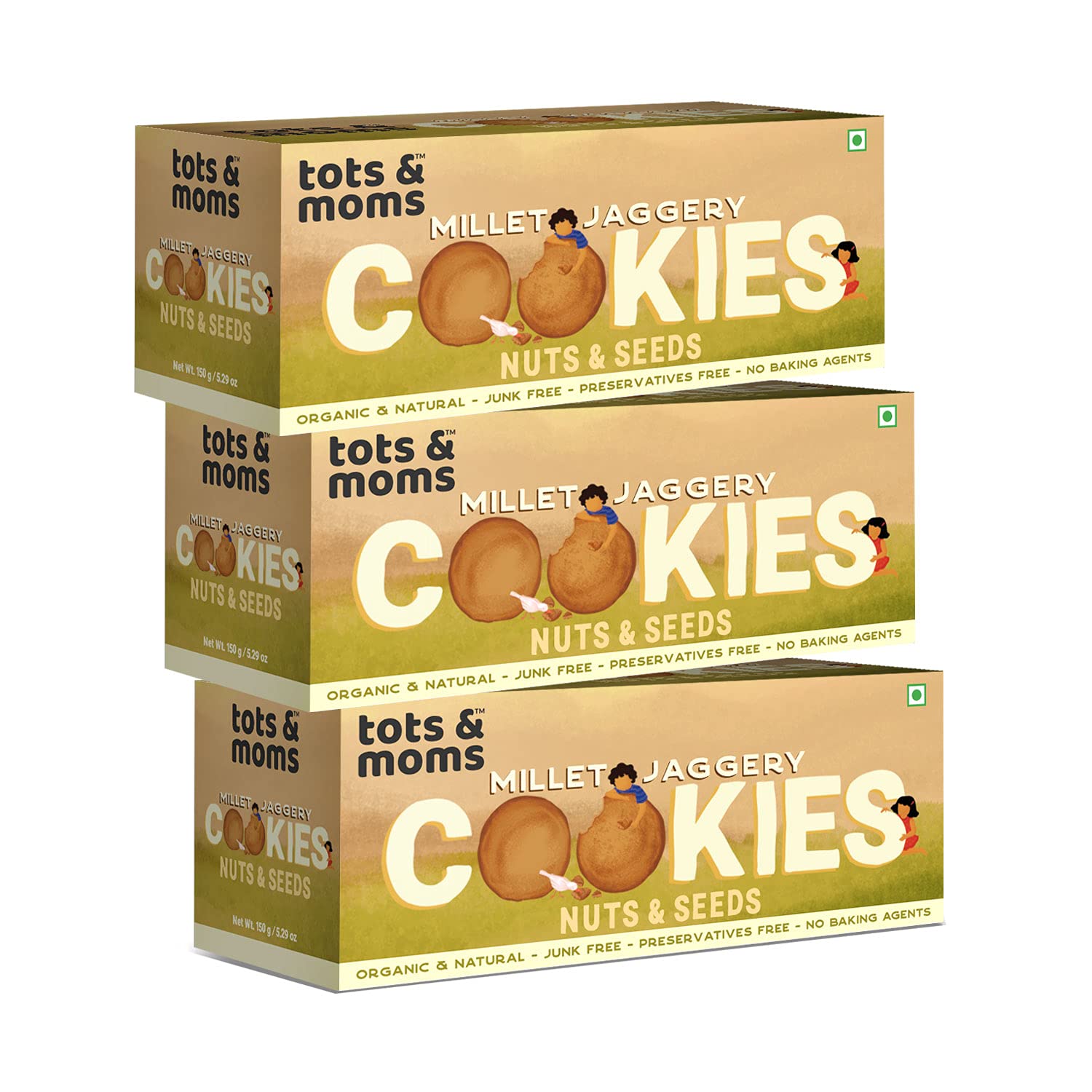 TOTS AND MOMS& Healthy & Nutritional Cookies Nuts & Seeds|Pack of 3