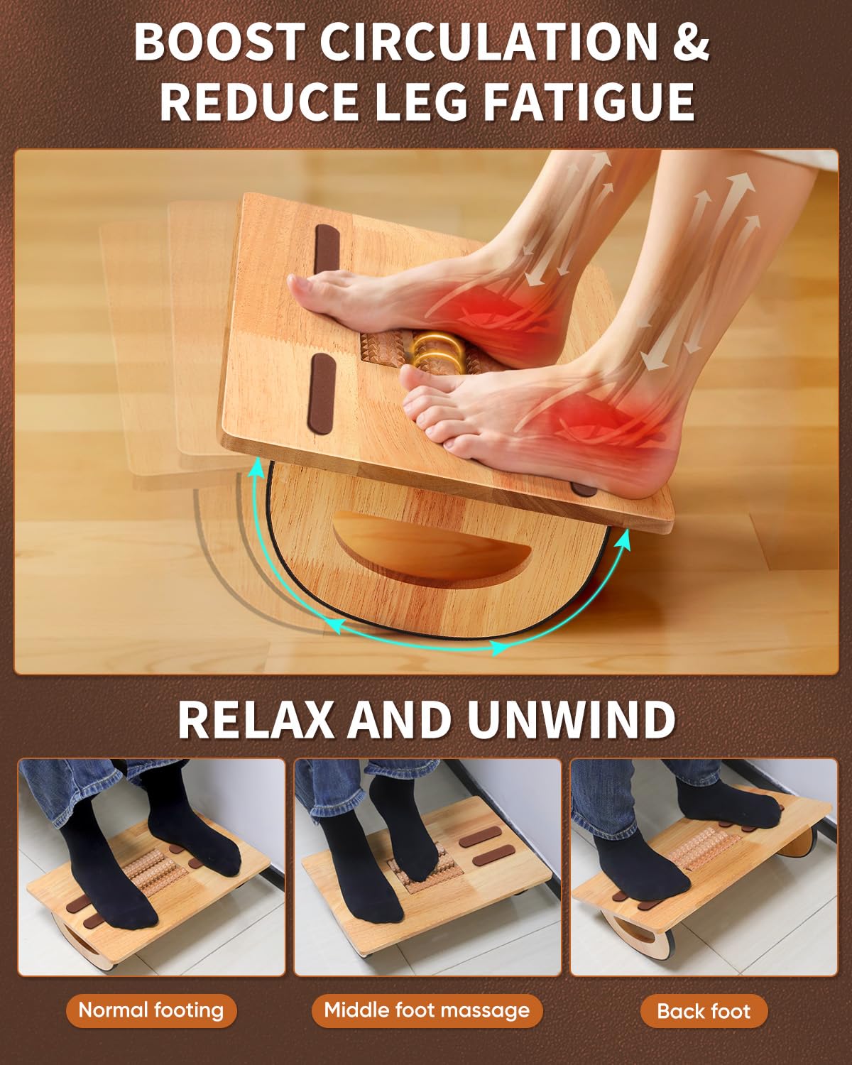 Accessoire Ergonomique Bureau Repose-pieds Bureau MSZERONE Réglable - Bois écologique - 3 Hauteurs - Ergonomique Et Antidérapant Scrivania Legno